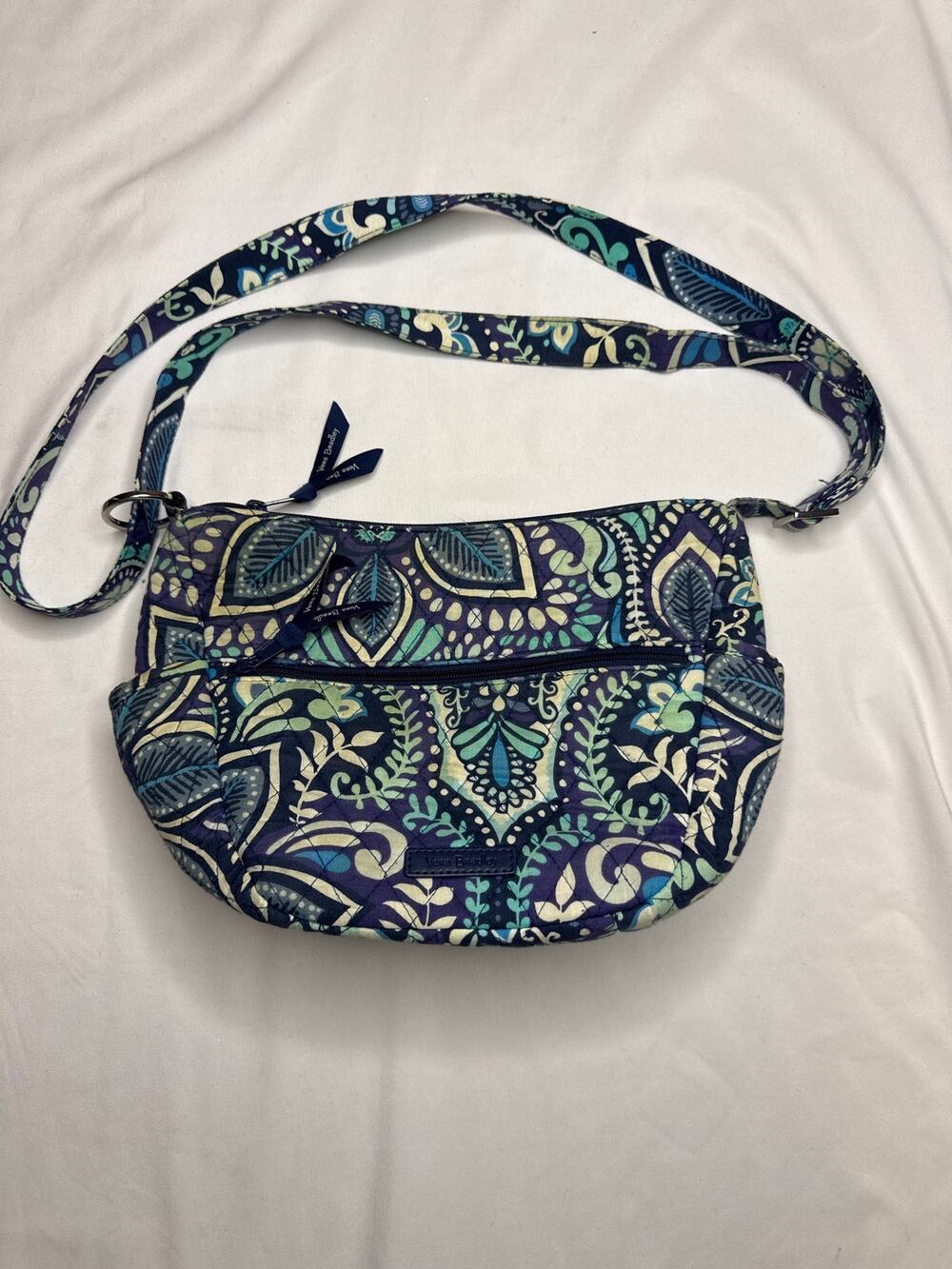Vera Bradley Go Ahead Convertible Crossbody Blue Island Medallion Retired